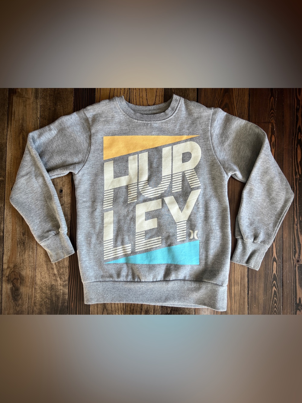 5/$20 Kids • Hurley Blue Yellow Graphic Logo Crewneck Sweatshirt Medium